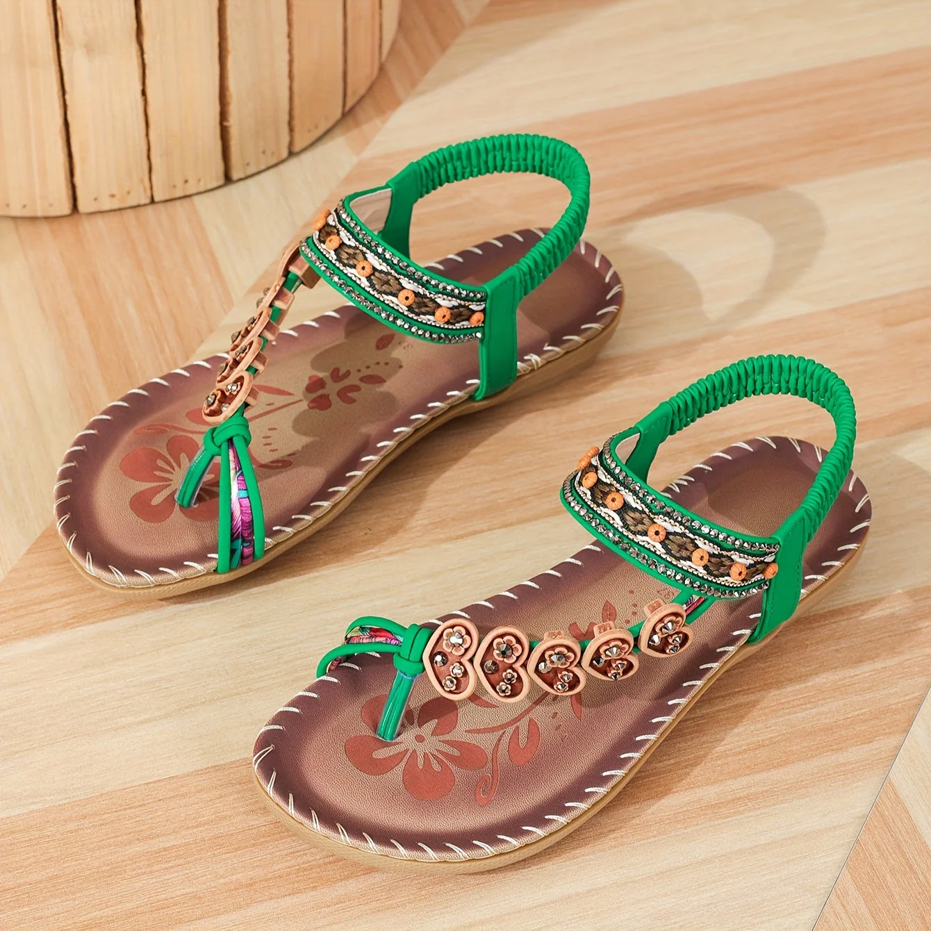 Heidi-Mode | Sandalen Flach Elastischer Knöchel Orthopädische Sandalen Damensandalen - Image 15