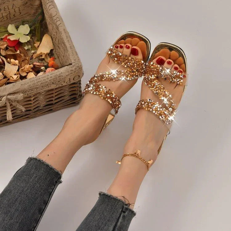 Heidi-Mode | Sandalen mit Absätzen und Pailletten - Image 3