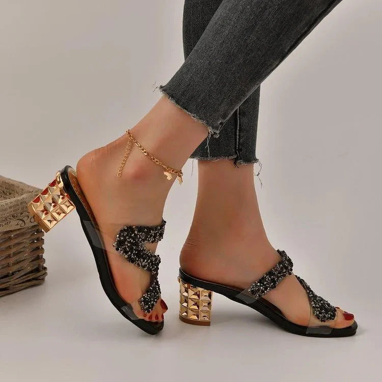 Heidi-Mode | Sandalen mit Absätzen und Pailletten - Image 4