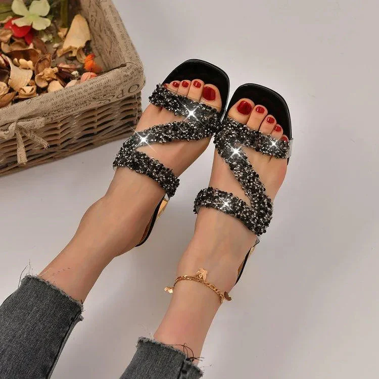 Heidi-Mode | Sandalen mit Absätzen und Pailletten - Image 5