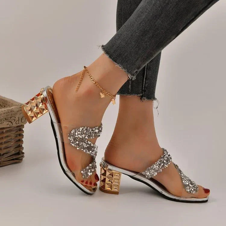Heidi-Mode | Sandalen mit Absätzen und Pailletten - Image 7