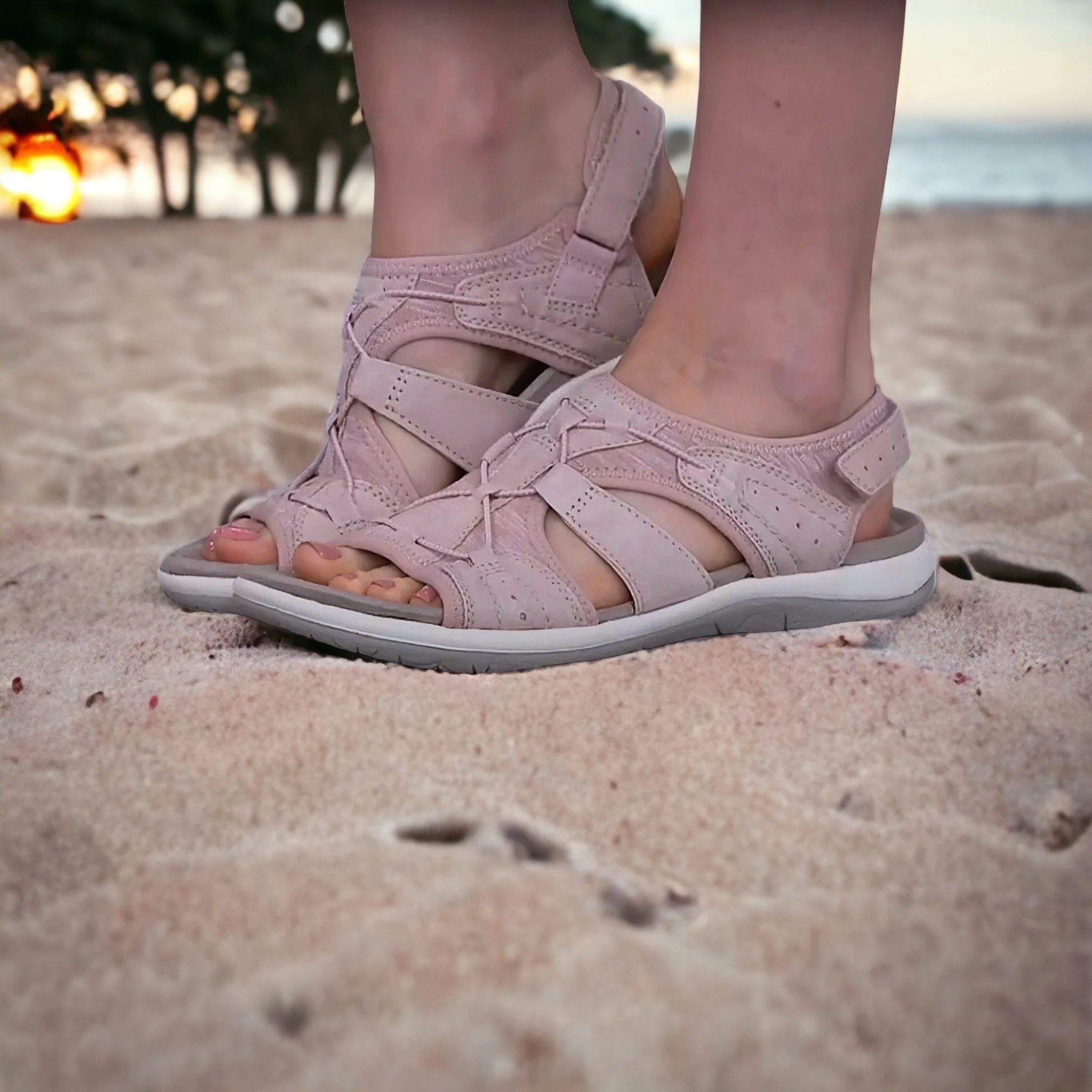 Heidi-Mode | Sandalen mit Offenem Zehenbereich Sandalen mit Mehreren Verstellbaren Riemen - Image 6