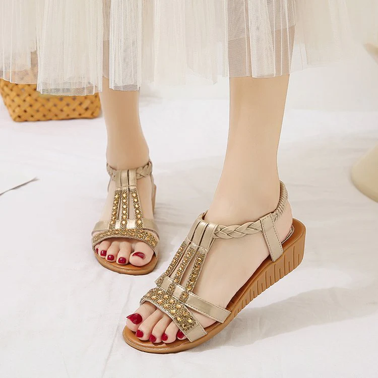Heidi-Mode | Sandalen mit Offener Zehe und Strass - Image 8