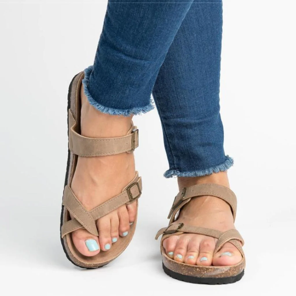 Heidi-Mode | Sandalen Rom Stil Flip Flops Übergröße Flacher Absatz Niedrige Absätze - Image 4