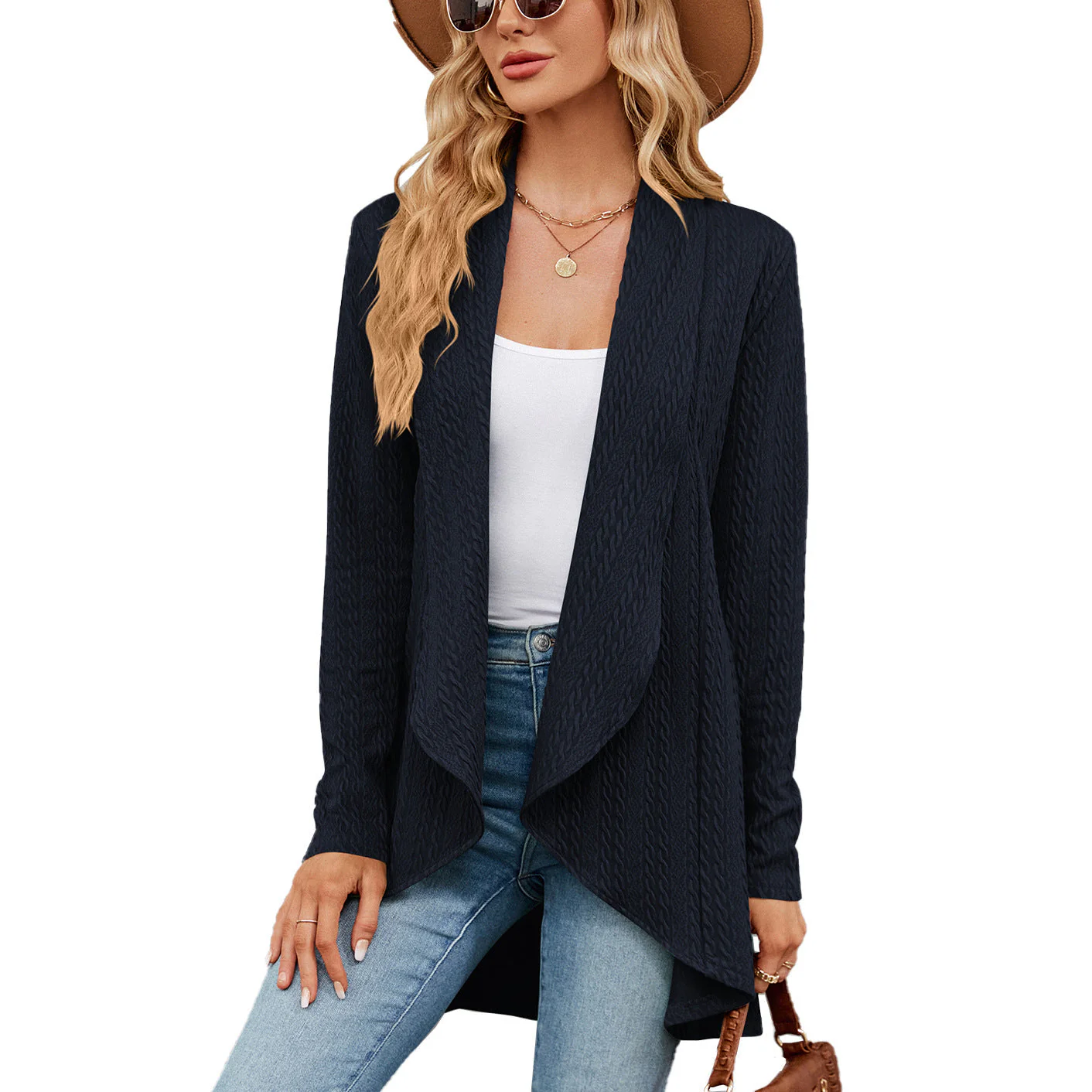 Heidi-Mode | Langärmelige Jacke für Damen In Uni-Farbe - Image 7