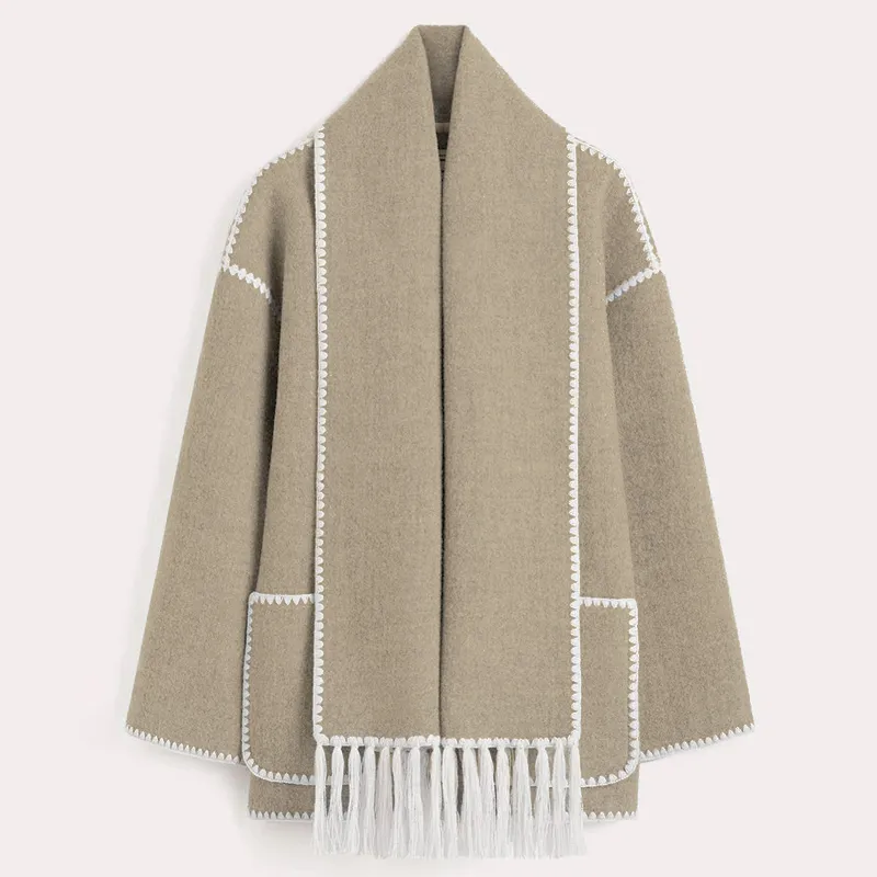Heidi-Mode | Schal-Jacke mit Entspannter Passform und Weichem, Strukturiertem Stoff für Frauen - Image 5