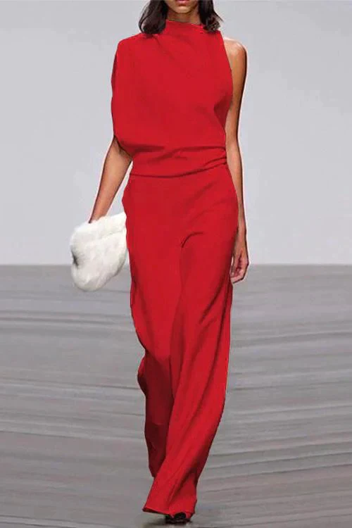 Heidi-Mode | Rosiedress Cowl Neck One Shoulder Batwing Sleeve Party Suit - Image 2