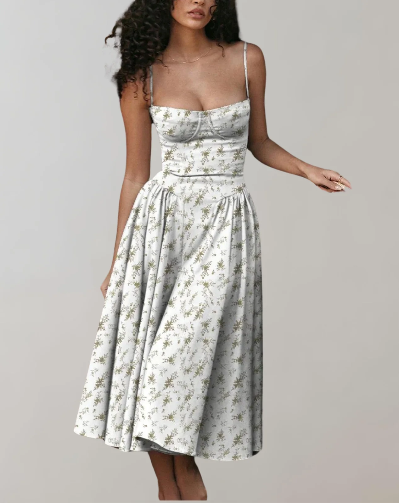 Heidi-Mode | Schick Cocktail Kleid Zeitlos Abendkleid mit Tiefem Hals - Image 5
