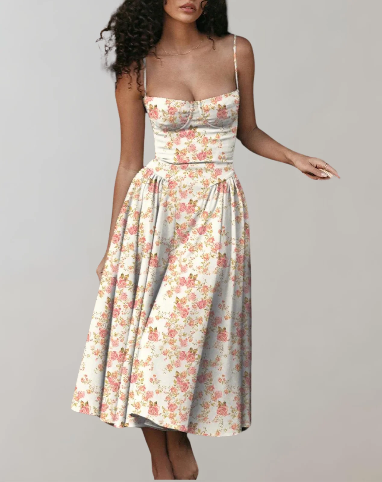Heidi-Mode | Schick Cocktail Kleid Zeitlos Abendkleid mit Tiefem Hals - Image 6