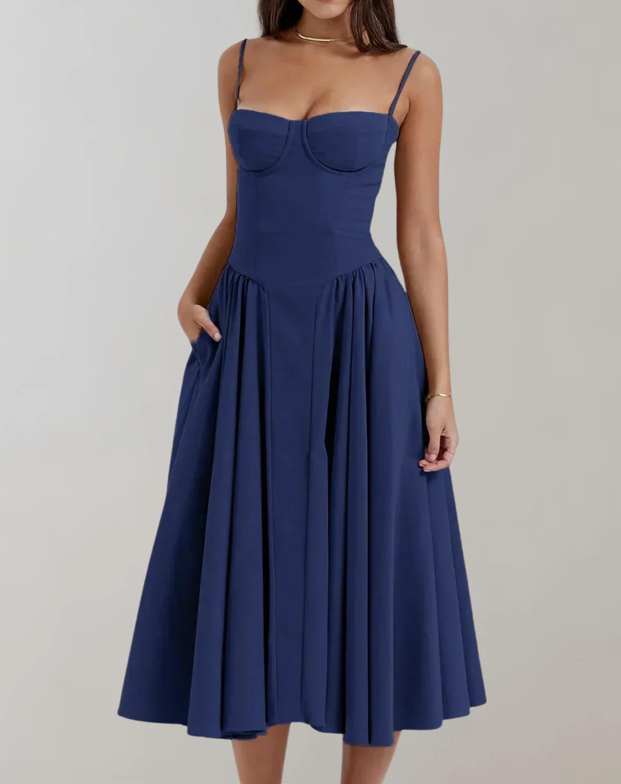 Heidi-Mode | Schick Cocktail Kleid Zeitlos Abendkleid mit Tiefem Hals - Image 9
