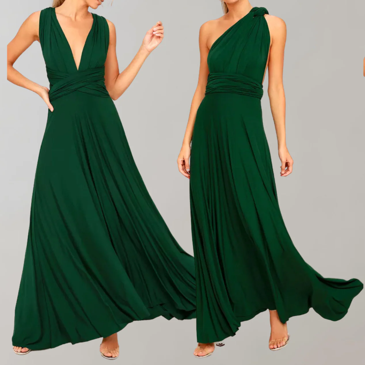 Heidi-Mode | Schick Maxikleid Cocktail Kleid Taillengurtel - Image 12