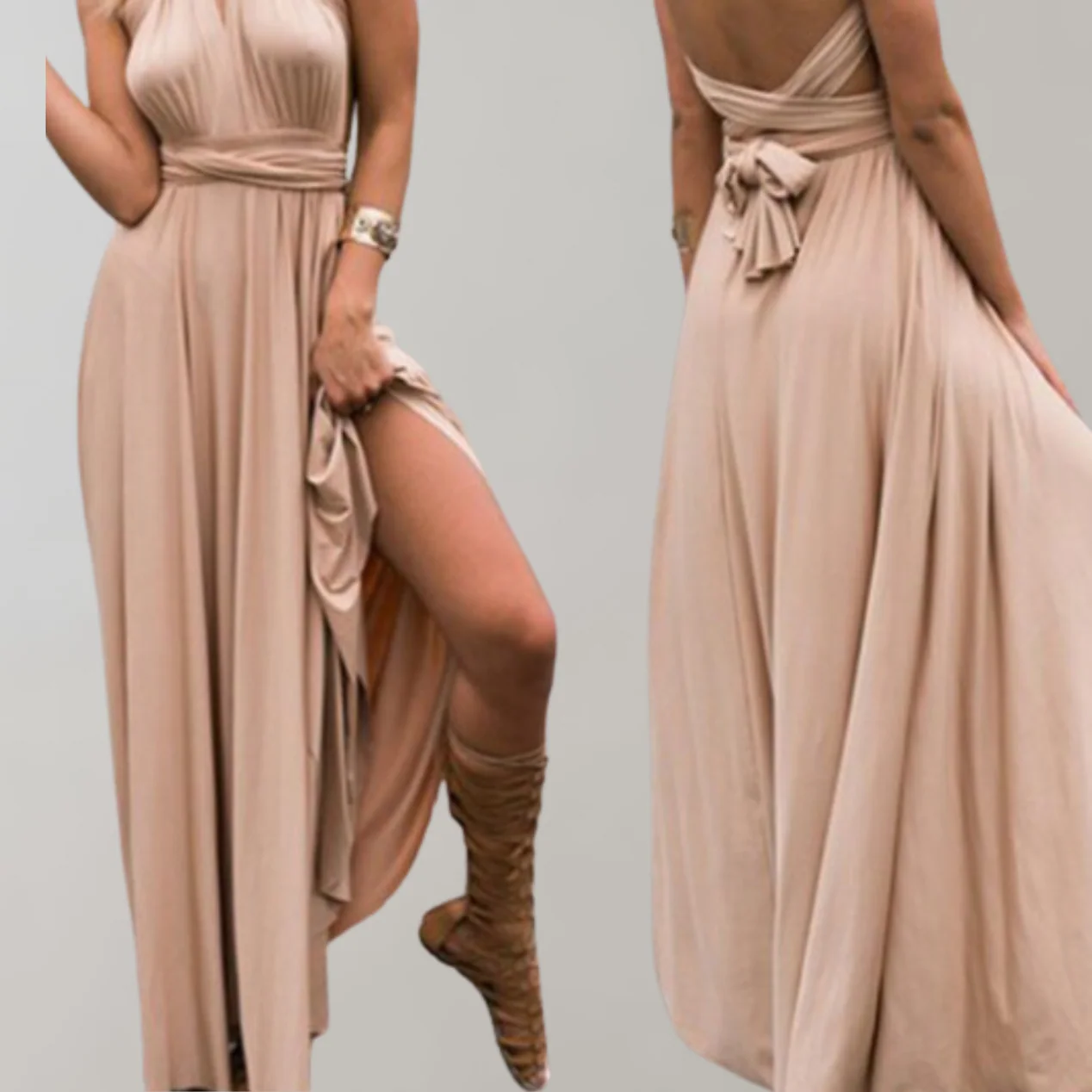 Heidi-Mode | Schick Maxikleid Cocktail Kleid Taillengurtel - Image 16