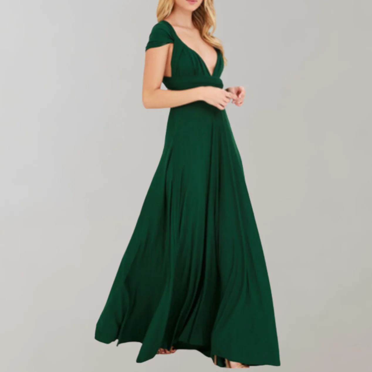 Heidi-Mode | Schick Maxikleid Cocktail Kleid Taillengurtel - Image 6