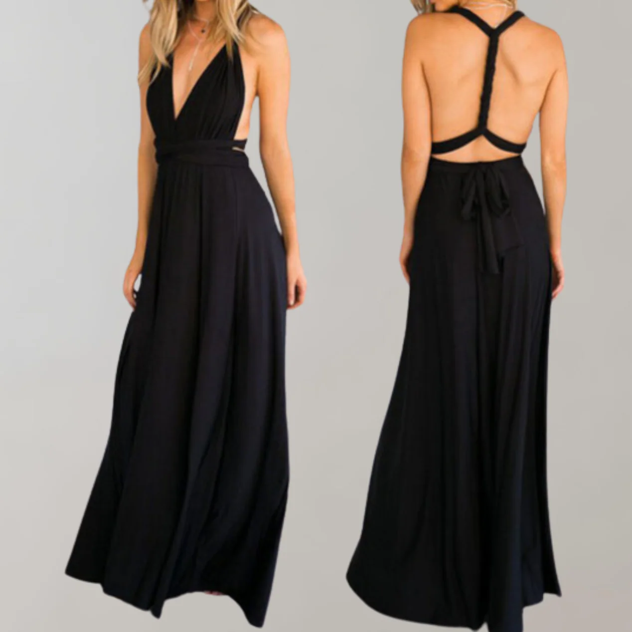 Heidi-Mode | Schick Maxikleid Cocktail Kleid Taillengurtel - Image 7