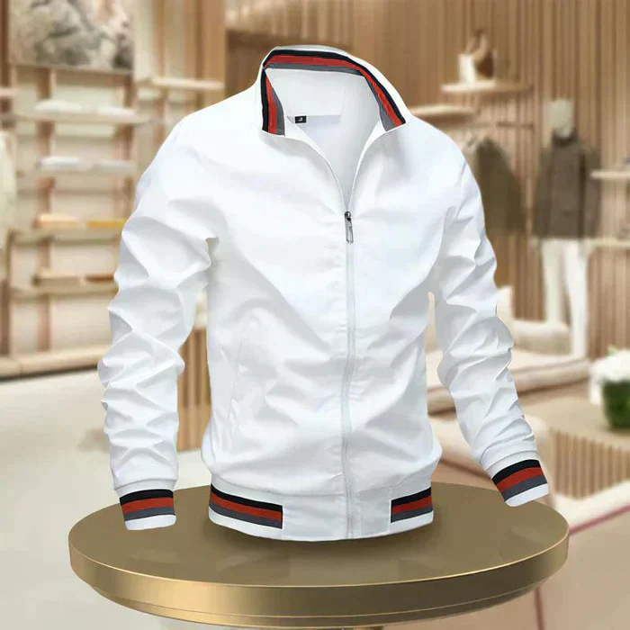 Heidi-Mode | Schicke Zip Up Sommerjacke mit Rippbündchen für Herren - Image 2