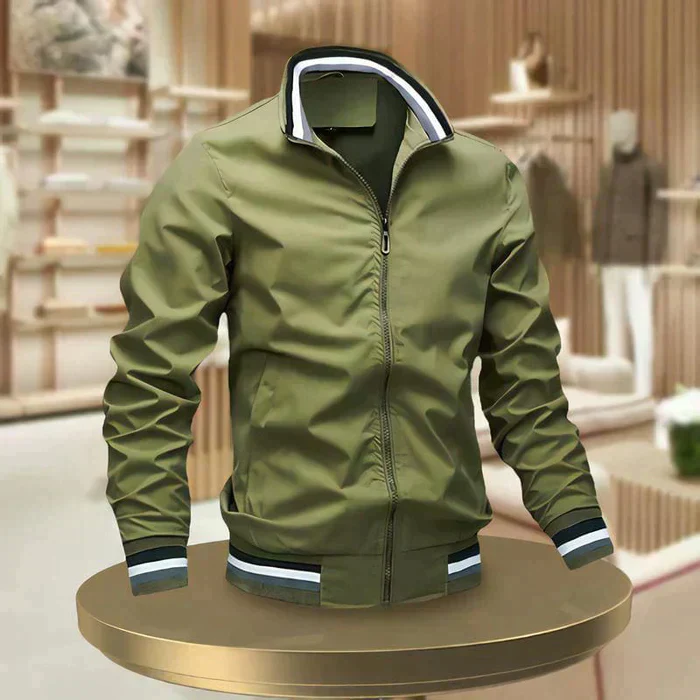 Heidi-Mode | Schicke Zip Up Sommerjacke mit Rippbündchen für Herren - Image 3