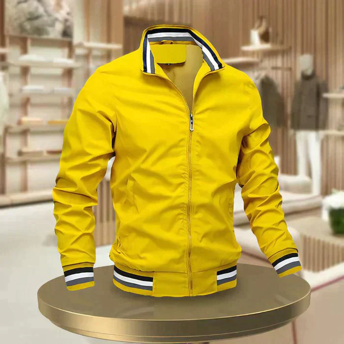 Heidi-Mode | Schicke Zip Up Sommerjacke mit Rippbündchen für Herren - Image 4