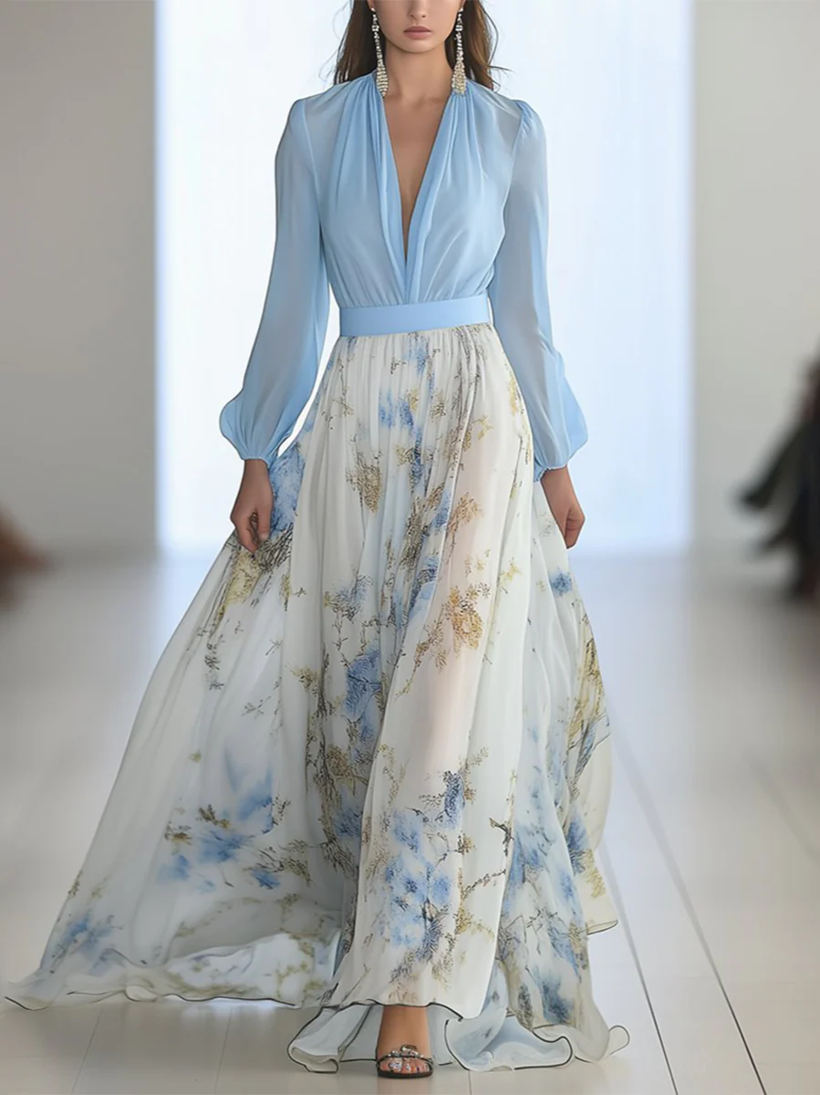 Heidi-Mode | Schillerndes Maxikleid mit Blumendruck - Image 3