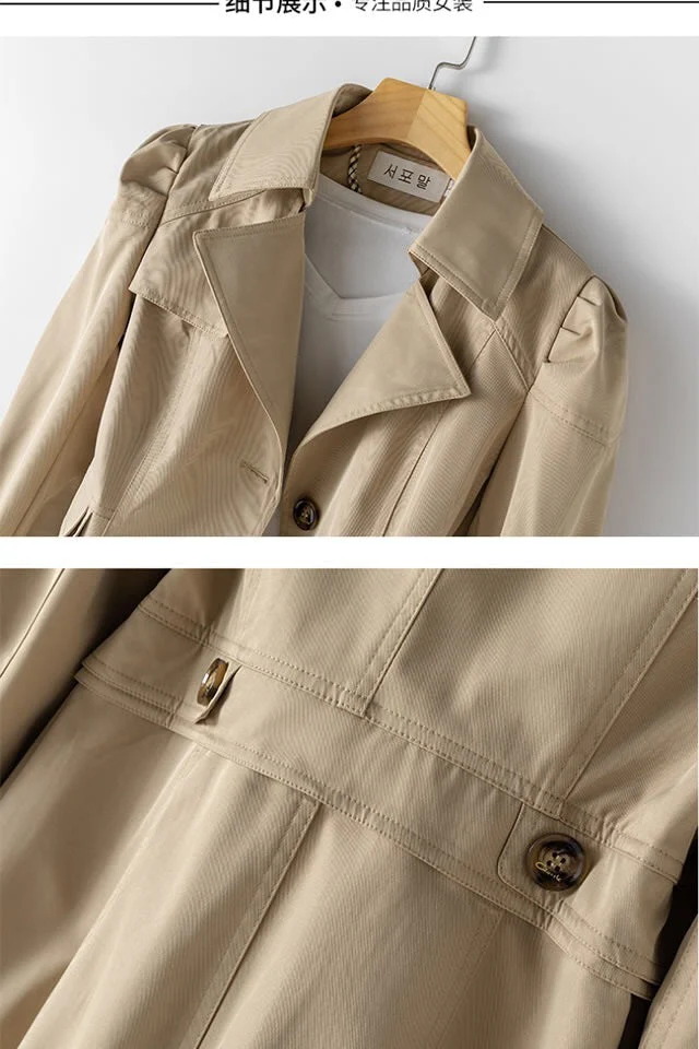 Heidi-Mode | Schlanker Damen Trenchcoat Im Koreanischen Stil für Frühling und Herbst