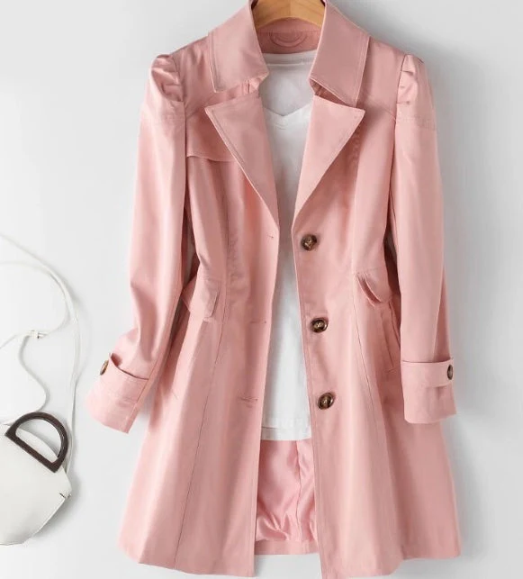 Heidi-Mode | Schlanker Damen Trenchcoat Im Koreanischen Stil für Frühling und Herbst - Image 4