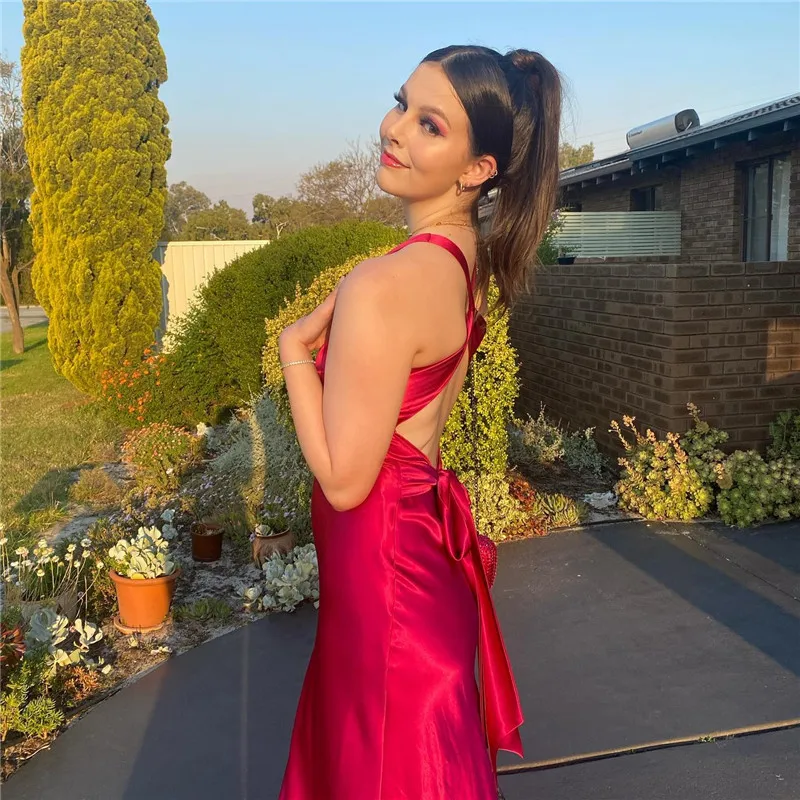 Heidi-Mode | Schleife Rückenfrei Abend Maxi Kleid - Image 11
