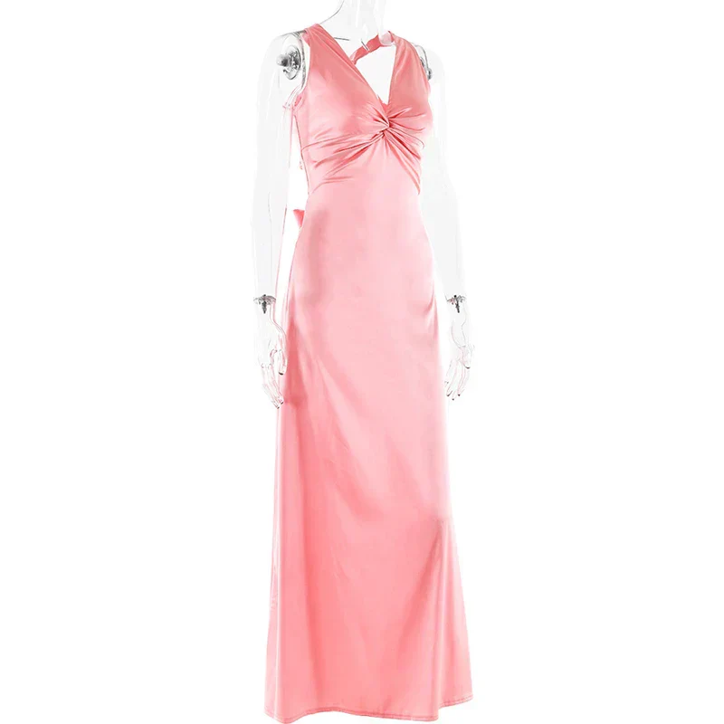 Heidi-Mode | Schleife Rückenfrei Abend Maxi Kleid - Image 14