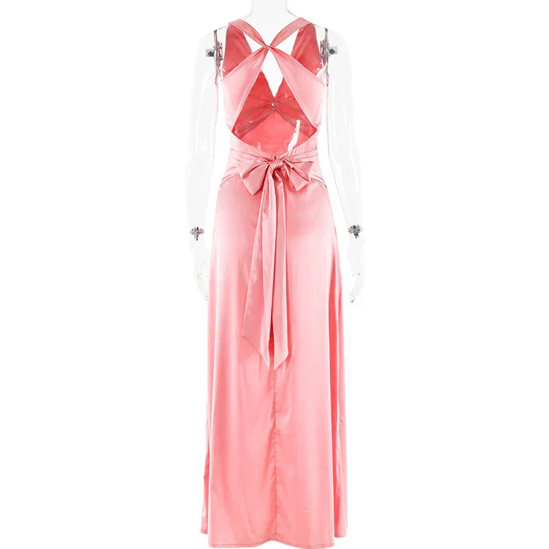 Heidi-Mode | Schleife Rückenfrei Abend Maxi Kleid - Image 15