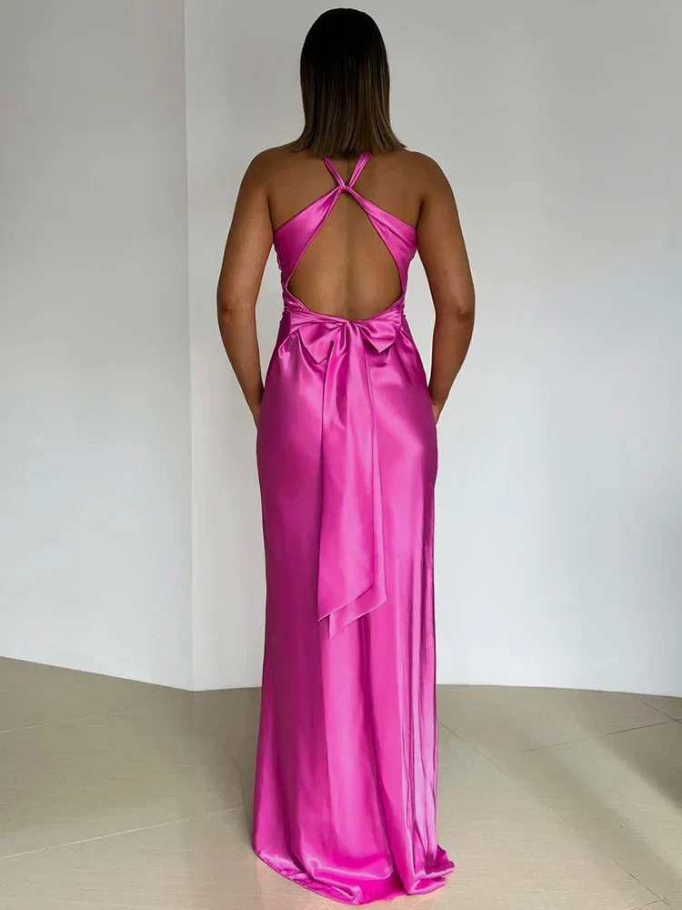Heidi-Mode | Schleife Rückenfrei Abend Maxi Kleid - Image 2