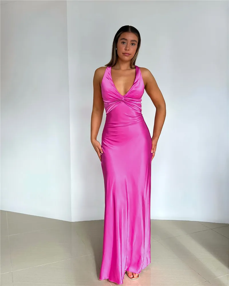 Heidi-Mode | Schleife Rückenfrei Abend Maxi Kleid - Image 8