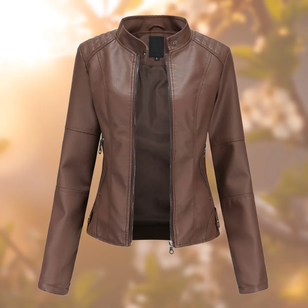 Heidi-Mode | Schlichte Lederjacke Im Bikerstil für Damen - Image 2
