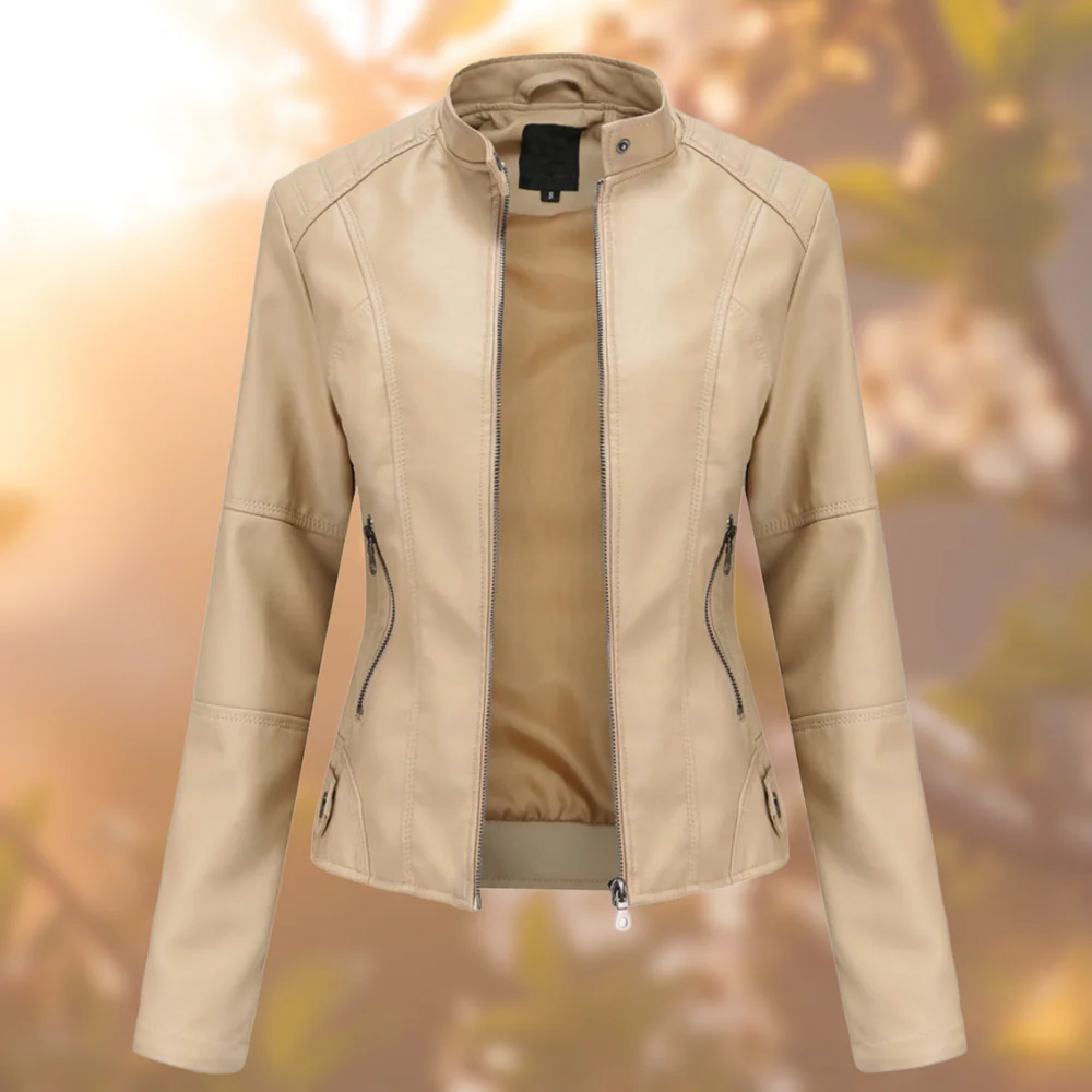 Heidi-Mode | Schlichte Lederjacke Im Bikerstil für Damen - Image 4