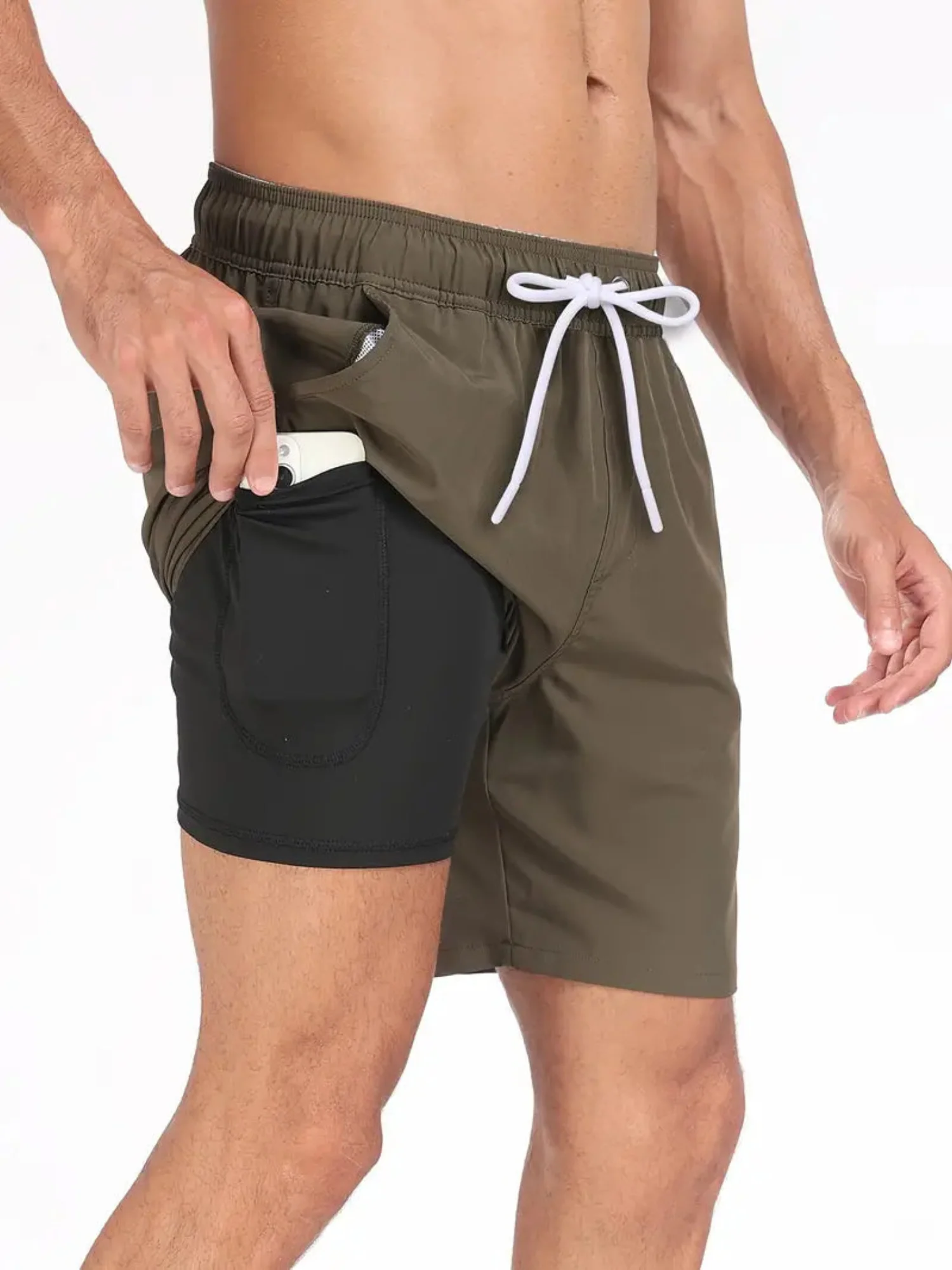 Heidi-Mode | Schnell Trocknende Herren Badehose Doppelschicht Design - Image 3