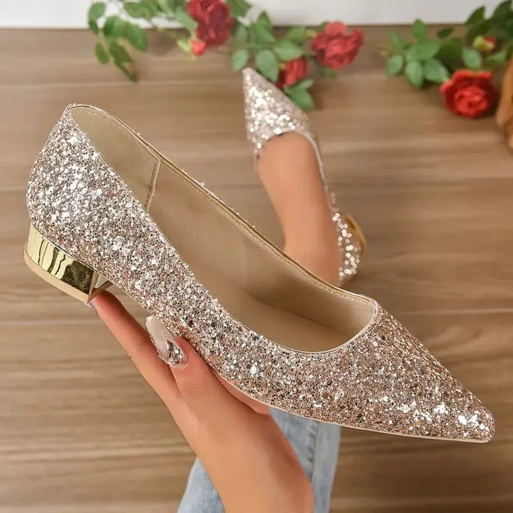 Heidi-Mode | Schuhe mit Pailletten und Niedrigen Absätzen - Image 3