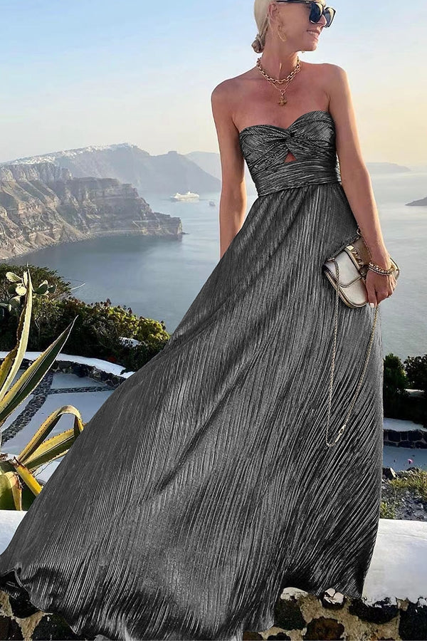 Heidi-Mode | Schulter Shimmer Maxi Kleid Elegant, Leicht & Perfekt für Abend Glam - Image 4