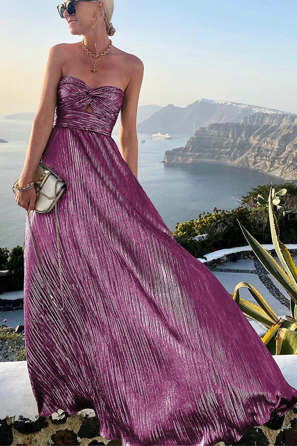 Heidi-Mode | Schulter Shimmer Maxi Kleid Elegant, Leicht & Perfekt für Abend Glam - Image 5