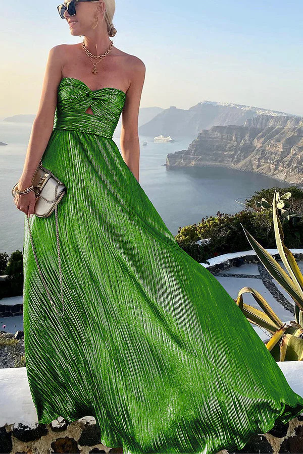 Heidi-Mode | Schulter Shimmer Maxi Kleid Elegant, Leicht & Perfekt für Abend Glam - Image 6