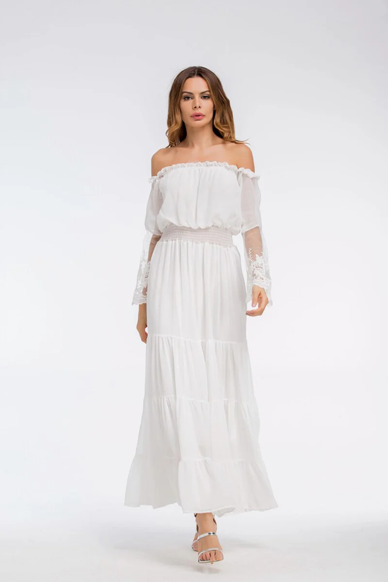 Heidi-Mode | Schulterfreies Weißes Spitzen Sommerkleid - Image 10