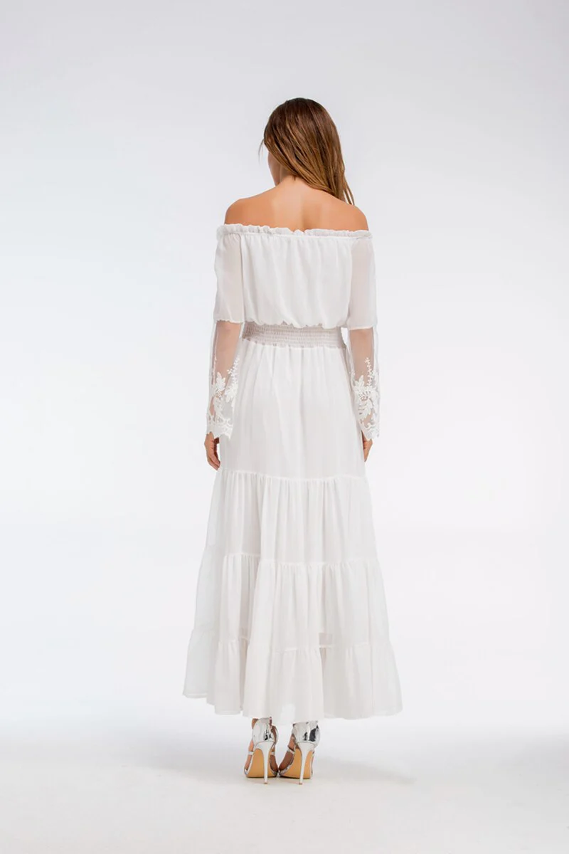 Heidi-Mode | Schulterfreies Weißes Spitzen Sommerkleid - Image 8