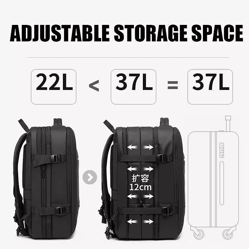 Heidi-Mode | Schwarz Verstellbare Große Kapazität Rucksäcke - Image 3