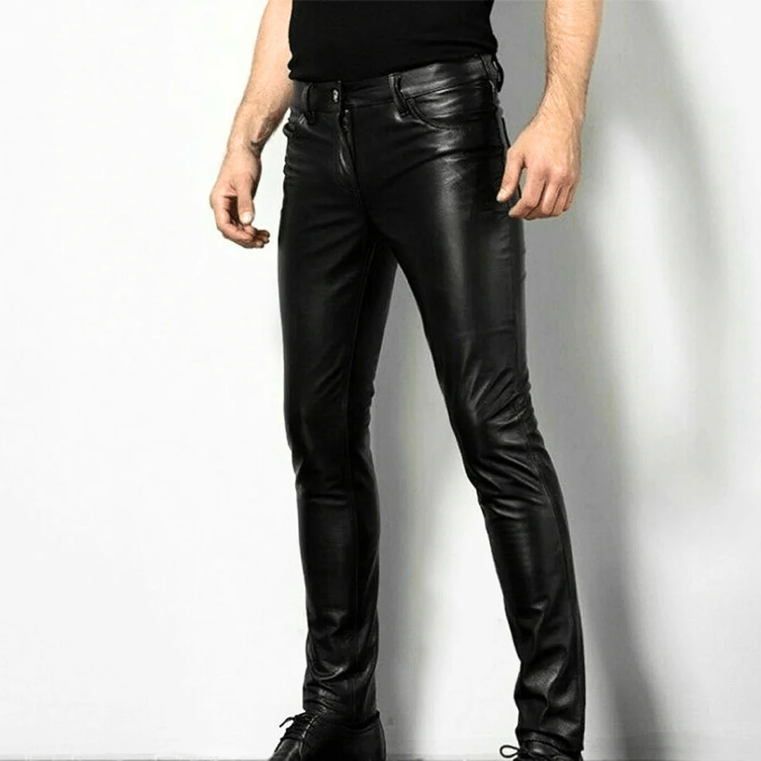 Heidi-Mode | Schwarze Kunstlederhose für Herren Trendiges Design - Image 4