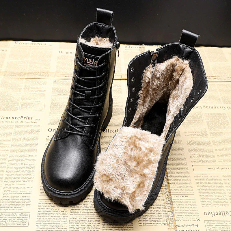 Heidi-Mode | Schwarze Leder-Winterstiefel – Damenstiefel für Kalte Tage - Image 3