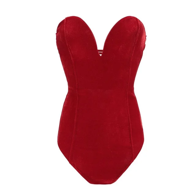 Heidi-Mode | Sexy Body Aus Bordeauxrotem, Trägerlosem Samt - Image 11