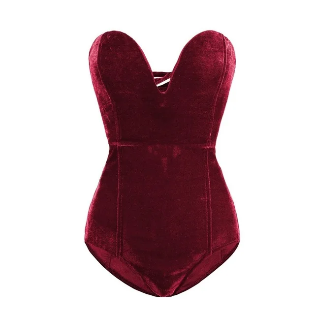 Heidi-Mode | Sexy Body Aus Bordeauxrotem, Trägerlosem Samt - Image 12
