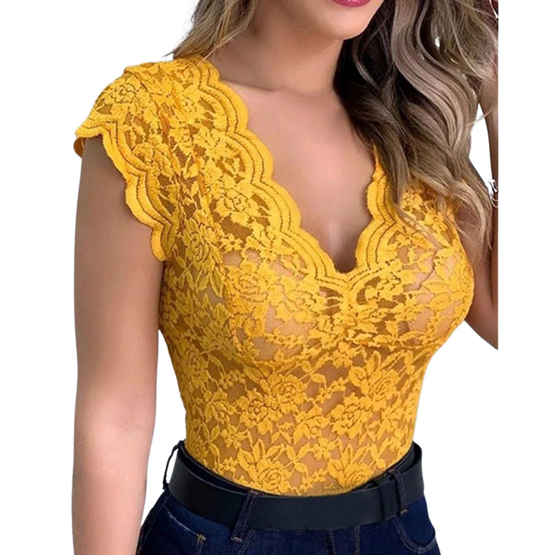 Heidi-Mode | Sexy Damen Top Elegantes Spitzen Top Raffinierte Details - Image 3