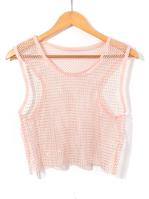 Heidi-Mode | Sexy Mesh Blitz Diamant Fischernetz Weste Nachtclub Perspektive Heißes Mädchen T-Shirt Top - Image 8