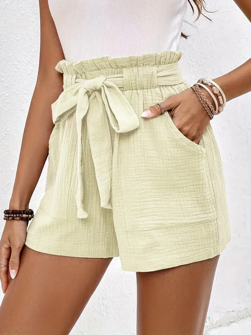 Heidi-Mode | Shorts mit Gürtel Lockere Passform Shorts mit Hoher Taille Mini Shorts - Image 11