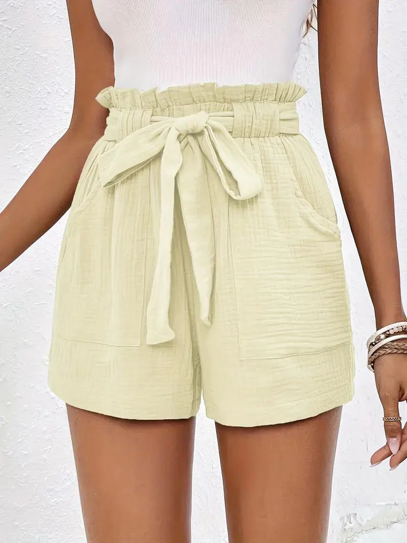 Heidi-Mode | Shorts mit Gürtel Lockere Passform Shorts mit Hoher Taille Mini Shorts - Image 12