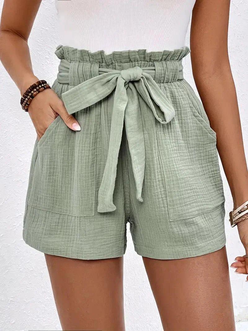 Heidi-Mode | Shorts mit Gürtel Lockere Passform Shorts mit Hoher Taille Mini Shorts - Image 13
