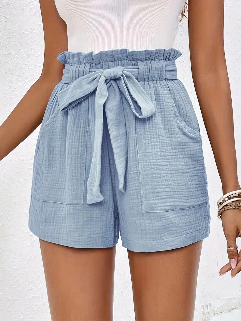 Heidi-Mode | Shorts mit Gürtel Lockere Passform Shorts mit Hoher Taille Mini Shorts - Image 8
