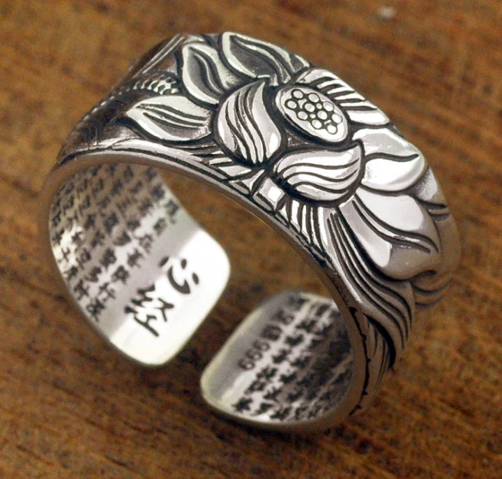 Heidi-Mode | Silberner Lotus Sutra Ring - Image 4